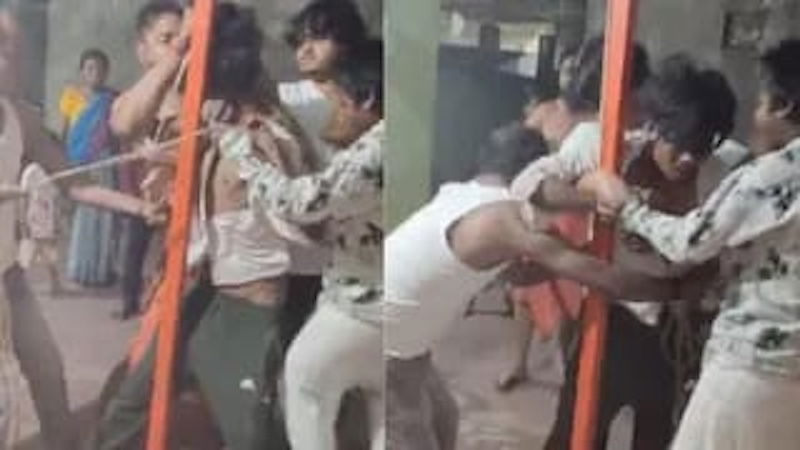 जमशेदपुरः चोरी के शक में युवक को खंभे से बांधकर पीटा, वीडियो वायरल, जांच शुरु